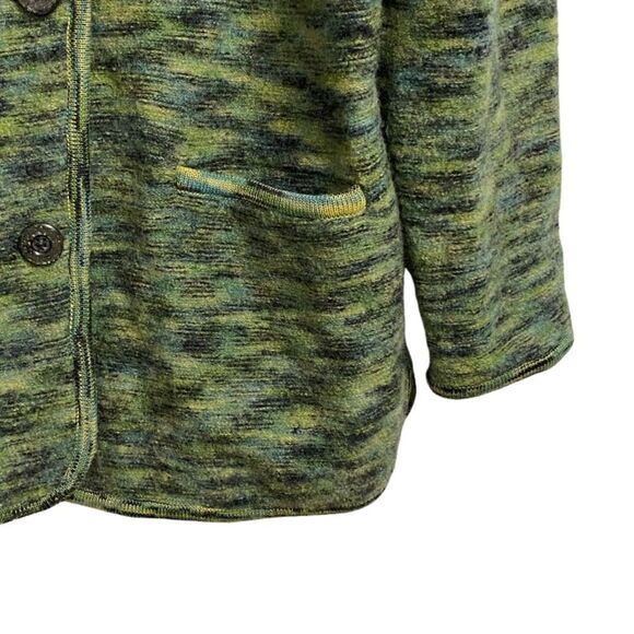 Bernardo Essentials Button Front Wool Coat Women's L Green Pockets Ranch Country - Picture 7 of 13